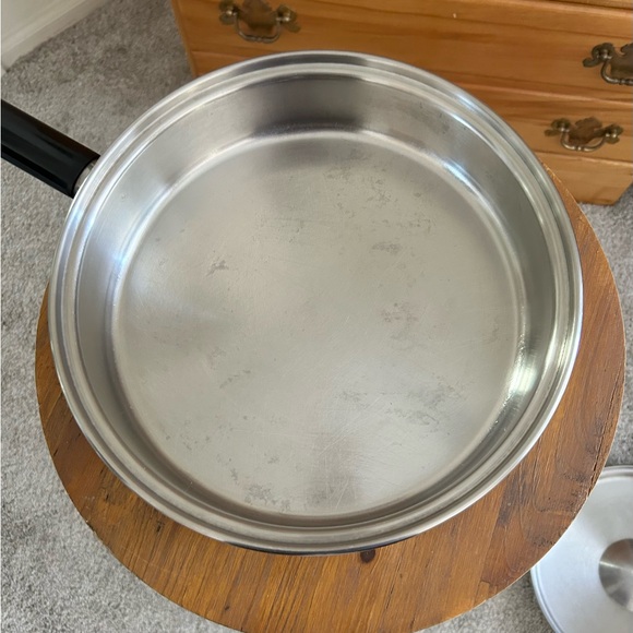 Vtg Ecko 3 ply Stainless Steel 10" Skillet Pan w/Lid USA - Picture 4 of 7